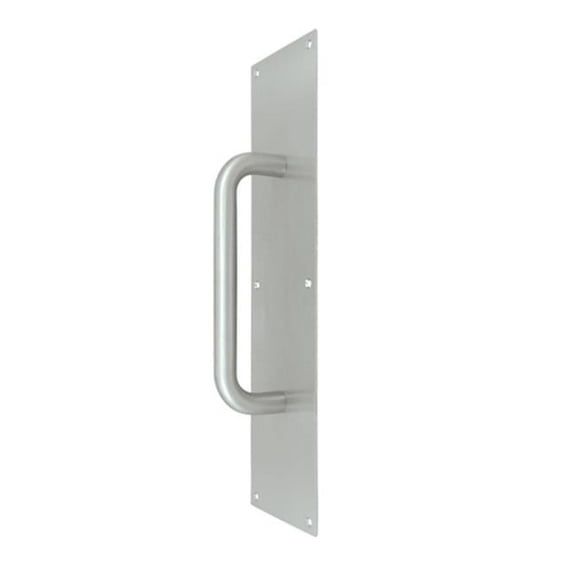 4 x 16 in. Pull Plate with Handle, Satin Stainless Steel - 25 Case