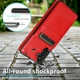 thumbnail image 6 of SaniMore for Samsung Galaxy A54 5G 6.4" 2023 Case, Card Slots Case with Flip Kickstand Premium PU Leather Magnetic Clasp Anti-scratch Anti-drop Heavy Duty Protective Case for Galaxy A54 5G, Red, 6 of 7