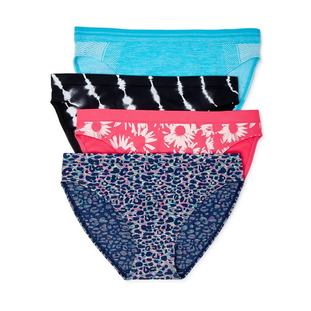 No Boundaries No Boundaries Women's Seamless Bikini Panties, 4Pack