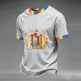 thumbnail image 2 of Mens Pride Shirts, LGBTQ+ Proud Rainbow Graphic Equality Short Sleeve Crewneck Top, 2 of 4