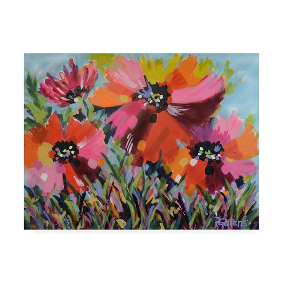Trademark Fine Art 'Red Poppy Field' Canvas Art by Pamela Gaten