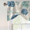 thumbnail image 5 of Summer Marine Life Tie Up Valances Curtain, Adjustable Kitchen Graffiti Blue Corals Shell Conch Sea Starfish Linen Valances for Windows Decor, Rod Pocket Short Curtains for Bedroom/Bathroom 42"x18", 5 of 9