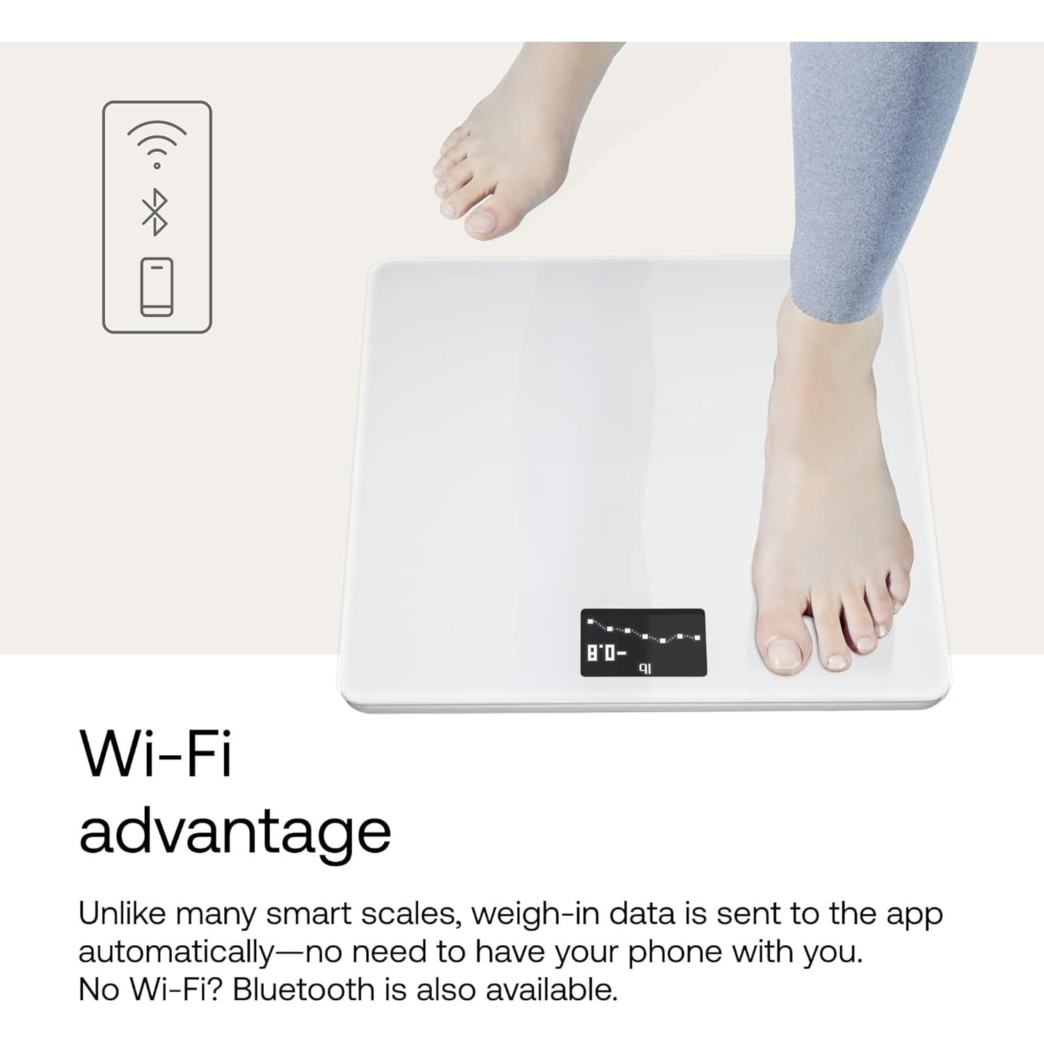 Digital Wi-Fi Smart Scale with Automatic Smartphone App Sync, BMI, Multi-User Friendly, with Pregnancy Tracker & Baby Mode