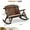 Carbonized, variant on wqmh 2-Person Wood Rocking Chair, Fir Log Adirondack Rocker, Outdoor Wood Accent Furniture Lounge Chairs with Wide Curved Seats for Garden Patio Backyard Porch, Natural