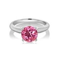 thumbnail image 3 of Gem Stone King 925 Sterling Silver Pink Mystic Topaz Solitaire Engagement Ring for Women (1.55 Cttw, Round 7MM, Gemstone Birthstone, Available in Size 5, 6, 7, 8, 9), 3 of 5