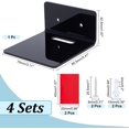 thumbnail image 4 of 4pcs Floating Wall Shelves Black Acrylic Shelves Small Shelf Display Hanging Shelves, 4 of 9