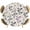 Navy blue, purple, linen, variant on Elastic Fitted Round Tablecloth, Grey Black Botanical Waterproof Stretch Table Cover for 55"-60" Tables, Rustic Country Spring Floral Summer Leaf Washable Outdoor Tablecloths for Patio, Picnic