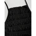 thumbnail image 3 of Black Ruched Halter Maxi Dress With Adjustable Neck Tie, 3 of 6