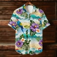 thumbnail image 4 of CYiJun George Button Down Shirt for Men Summer Short Sleeve Floral Beach Button Down Hawaiian Tops, 4 of 9