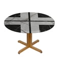 thumbnail image 3 of HAOXIT Marble Tablecloth, Vintage Motif with Geometric Shapes on Murky Background Print, Round Table Cover for Dining Room Kitchen Decor, 3 of 8