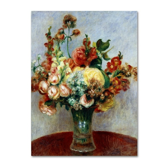 Trademark Fine Art Flowers in a Vase 1898 Artwork by Pierre Renoir, 18 by 24-Inch