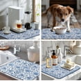 thumbnail image 7 of Blue Floral Dish Drying Mat for Kitchen Counter Boho Flowers Dishes Drainer Mats Rustic Farmhouse Microfiber Absorbent Dish Draining Spring Summer Reversible Dish Rack Pad Large 18x24 Inch, 7 of 7