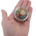 thumbnail image 5 of Unique Bargains 1 Pc Pill Case 3 Grid Round Leaf Pill Box Colorful, 5 of 6