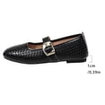 thumbnail image 5 of BRGZLK Mary Jane Shoes for Women Trendy Solid Color Round Toe Woven Print Ballet Flats with Strap Dressy Comfortable Casual Shoes Black 7.5, 5 of 9