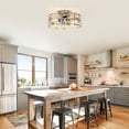 thumbnail image 3 of 18" Vintage Weathered Silver Flush Mount Crystal Ceiling Fan With Remote, DC Motor Ceiling Fan for Bedroom, Hallway, Living Room, 3 of 14