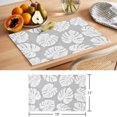 thumbnail image 6 of Monstera Leaves Placemats Set of 6 Modern Minimalist Botanical Tropical Gray Place Mats Indoor Wipeable Table Mats Washable Cloth Dining Table Placemats for Kitchen Holiday Party Decor 13x19 Inch, 6 of 9