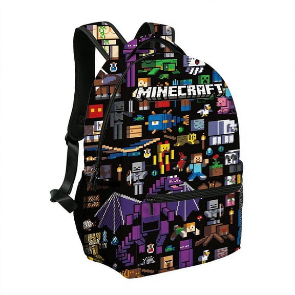 Pixel All Over Print Casual Backpack, Large Capacity Water Resistant Oxford Daypack with Adjustable Breathable Shoulder Straps for Daily Travel School Work Outdoor