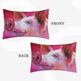 thumbnail image 4 of Balery Pink Pig Pillow Covers,Bed Pilowcases,Reversible Plush Throw Pillow Covers End Pillow Encasement,Pillow Case - 14"X20", 4 of 9
