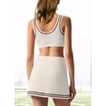 thumbnail image 4 of Womens 2 Piece Sweater Skirt Set Suspenders Sleeveless Short Skirt Outfits Tennis Skorts Gym Yoga White S, 4 of 6