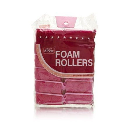 D*Best Foam Rollers Model No. 504 (12 Rollers) (Best Hair Rollers For Thick Hair)