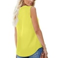 thumbnail image 7 of iHengLiXing 2025 Plus Size Tank Tops for Womens Dressy Casual Womens Tie Neck Blouses Summer Causal Ruffle Trim Sleeveless Tops Yellow XL, 7 of 7