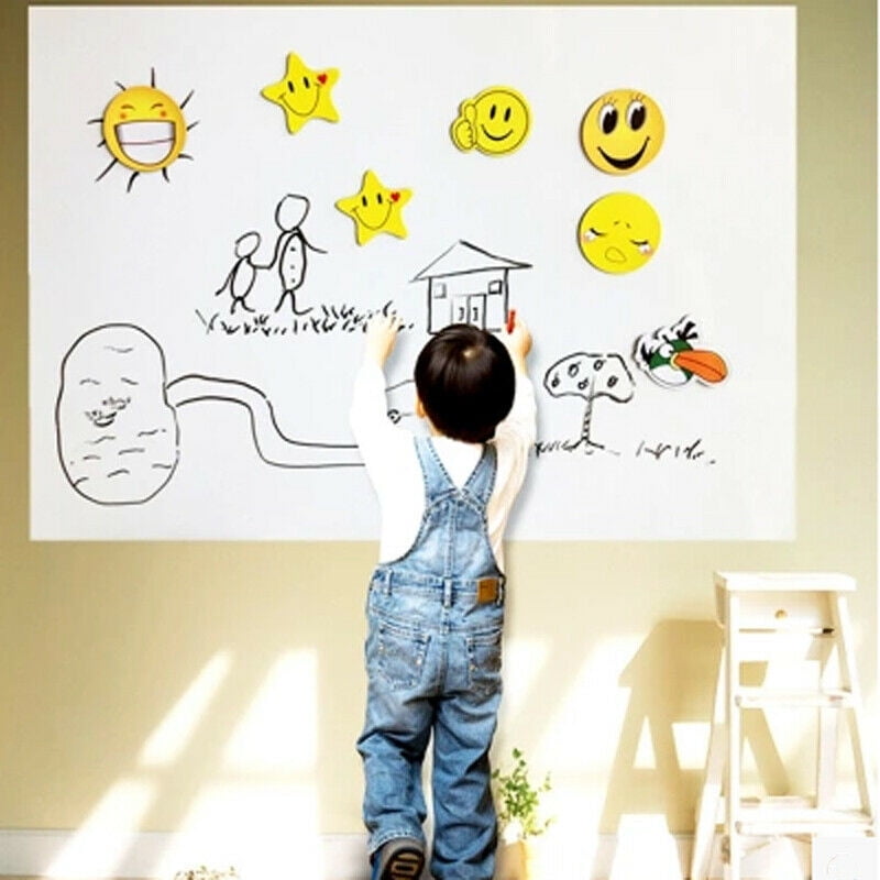 INTSUPERMAI White Chalkboard Wall Sticker with 5 Free Marker Pens Wall Decor Vinyl Peel and Stick Self Adhesive 17'*78' Not Damage the Wall