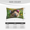 thumbnail image 4 of Picia Flower Crown Guinea Pig Pattern Plush Pillow Case – Soft and Cozy Cushion Cover, Hypoallergenic Throw Pillow Case for Home Decor-16"x24", 4 of 6