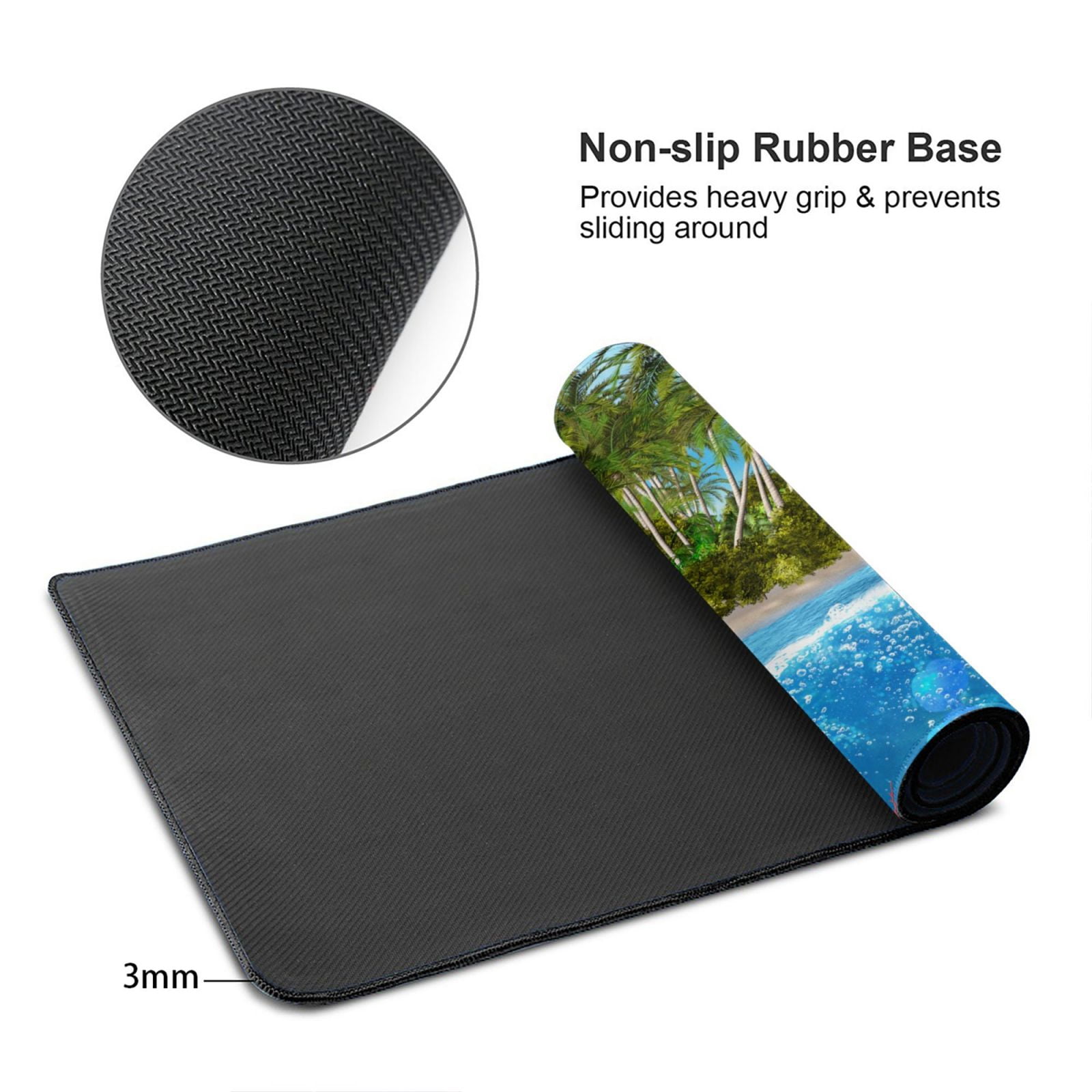Kdxio Island And Coral Reef Print Large Gaming Mouse Pad,Non-Slip Base,Water Resist Keyboard Pad for Gamer,Office & Home,29.5 x 15.8 in