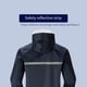 thumbnail image 4 of sweethay Chubasquero largo impermeable, tiras reflectantes, abrigos de lluvia gruesos, gabardina con capucha, chaqueta plegable reutilizable Paraguas de lluvia Azul oscuro XXL, 4 of 6