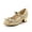 Gold, variant on Girls Gold Dress Shoes Mary Jane Princess Shoes,1.5 in Hook & Loop For Wedding Party Pumps 1M