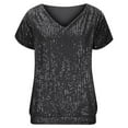thumbnail image 6 of ADSSDQ Sequin Tops for Women Party Night Sleeveless Shimmer Summer Shirts Sparkle V Neck Trendy Tanks Tops for Party Night Black 2XL, 6 of 6