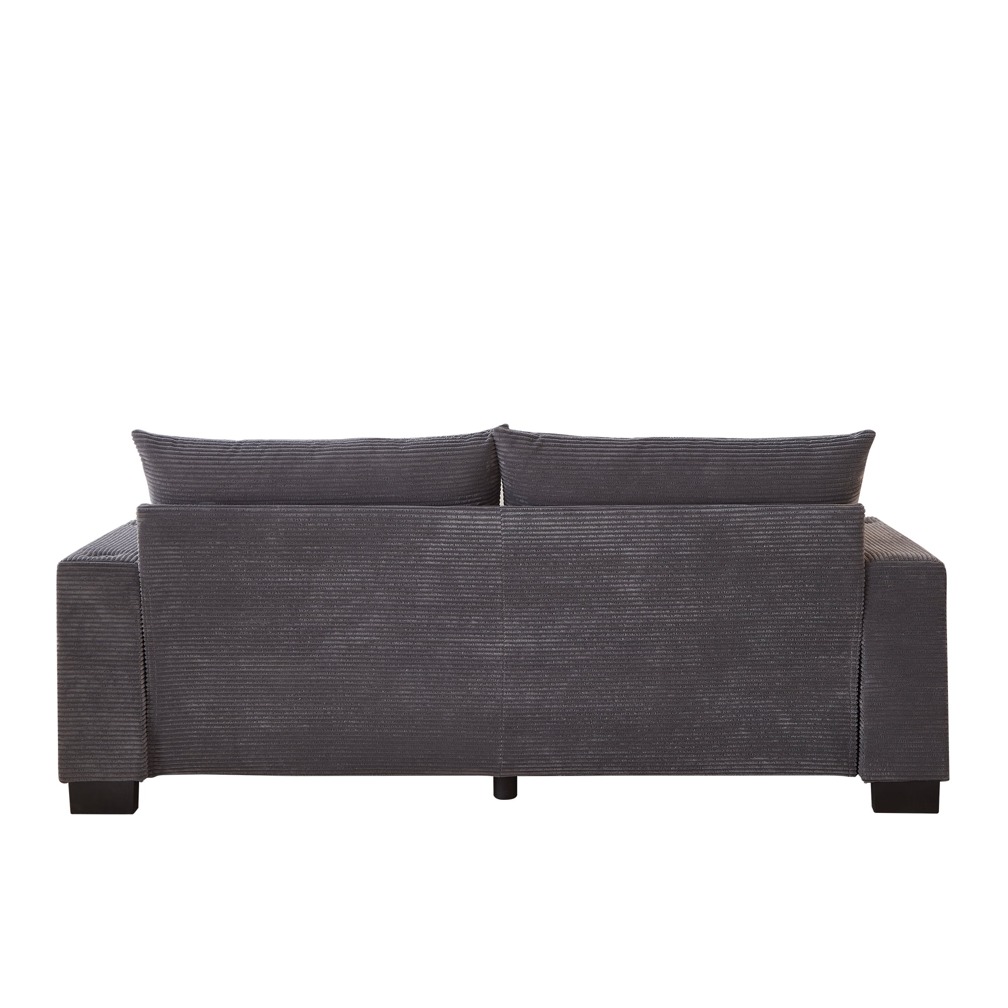 78" Corduroy Sofa,3 Seater Sofa with Extra Deep Seats,Modern Upholstered Couch with USB,Cup Holders & Side Pocket,2 Pillows for Living Room,Gray