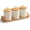 White Canister Set with Tray, variant on Set of 3 Ceramic Canisters for Sugar Coffee Tea with Tray, White Airtight Food Storage Jars with Wood Lids, Kitchen Counter Storage Containers - 23oz