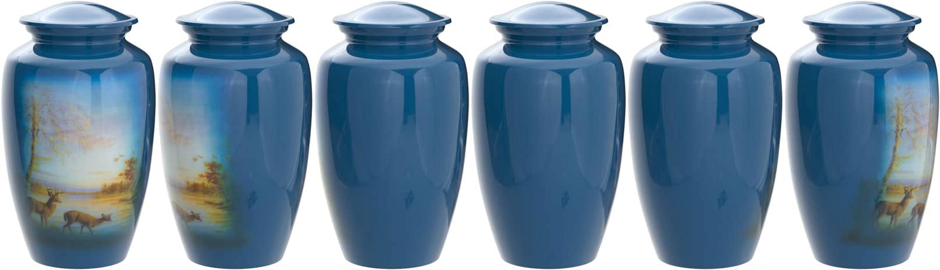 RUZIOON Grazing Deer Cremation Urn, Adult Urns for Ashes - Adult Funeral Urn Handcrafted - Affordable Urn for Ashes (Adult (200 lbs) – 10.5 x 6 “, (Large/Adult Urn) with Nice Velvet Bag