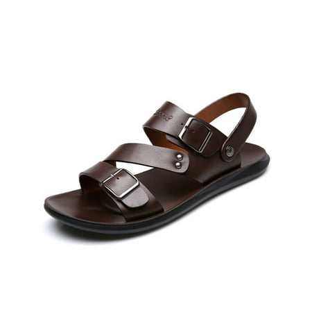 

Gomelly Mens Casual Shoes Summer Flat Sandals Beach Slide Sandal Comfortable Sport Hiking Brown 7