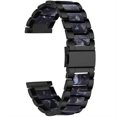 thumbnail image 1 of Compatible For Pebble Time Round/Pebble 2 Smart Watch Replacement Strap Stylish Stainless Steel + Resin Wrist Band Black, 1 of 5