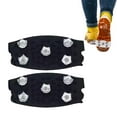 thumbnail image 4 of Ice Cleats,Crampon Traction Cleats Anti-Skid Traction Grips Crampons Spikes 5 Point Cleats for Footwear for Walking,Jogging,Hiking,Easy On-Off Crampons(Black,2PCS), 4 of 5