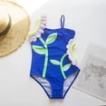 thumbnail image 2 of Shadoumai Girls Swimsuit One Piece Size 6 Scalloped Tankini with Shorts Lightweight Contrasting Trim Ruffle Bathing Suit Adjustable Straps Swimwear with Cover Up Beach Skirt, 2 of 7
