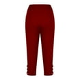 thumbnail image 4 of DDAPJ pyju Capri Leggings for Women Tummy Control High Waisted Yoga Pants Lightweight Summer Cropped Pants Basic Solid Comfy Casual Beach Capris 2025 Prime Sales Red XXL, 4 of 6