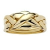 Palm Beach Jewelry 14K Yellow or Rose Gold-Plated or Platinum-Plated Braided Interlocking Puzzle Ring Size 9