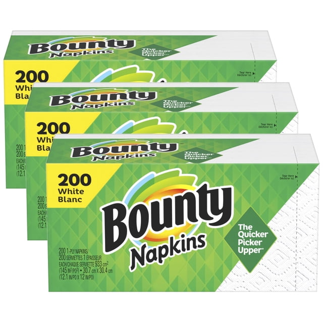 Servilletas de Papel Bounty Blancas Paquete de 200 Unidades x 3
