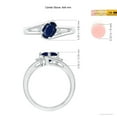thumbnail image 5 of ANGARA Natural 1.55 ct Blue Sapphire & Diamond Split Shank Engagement Ring in 14K White Gold for Women (Size-8x6mm) | September Birthstone, Anniversary, Jewelry Gift for Women | Natural Sapphire Ring, 5 of 11