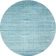 thumbnail image 1 of Ahgly Company Indoor Round Contemporary Blue Green Abstract Area Rugs, 8' Round, 1 of 6