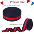 thumbnail image 2 of Uxcell 1-5/8" Navy Red Striped Grosgrain Ribbon 25 Yard Polyester Stripe Ribbon, 2 of 6