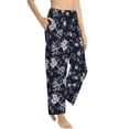 thumbnail image 2 of Xecao Retro Flower Women's Straight Lounge Pajama Pants: The Epitome of Relaxed Sleepwear, 2 of 9