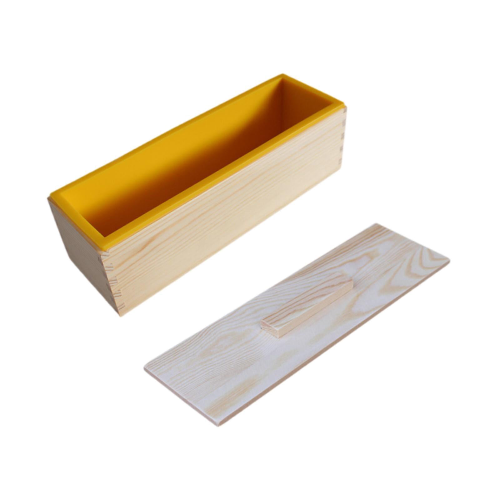 Yunhgft Rectangle Handmade Soap Mould with Wood Box for Candles Making Soap Supplies Yellow