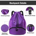 thumbnail image 5 of Sports Drawstring Backpack - String Swim Gym Bag with Shoes Compartment and Wet Proof Pocket for Women&Men, 5 of 5