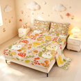 thumbnail image 2 of Homewish Lovely Botanical Mushrooms Queen Sheets,Cartoon Guinea Pig Animals Queen Sheet Sets,4 Pieces,1 Flat Sheet,1 Fitted Sheet and 2 Pillowcases, 2 of 6