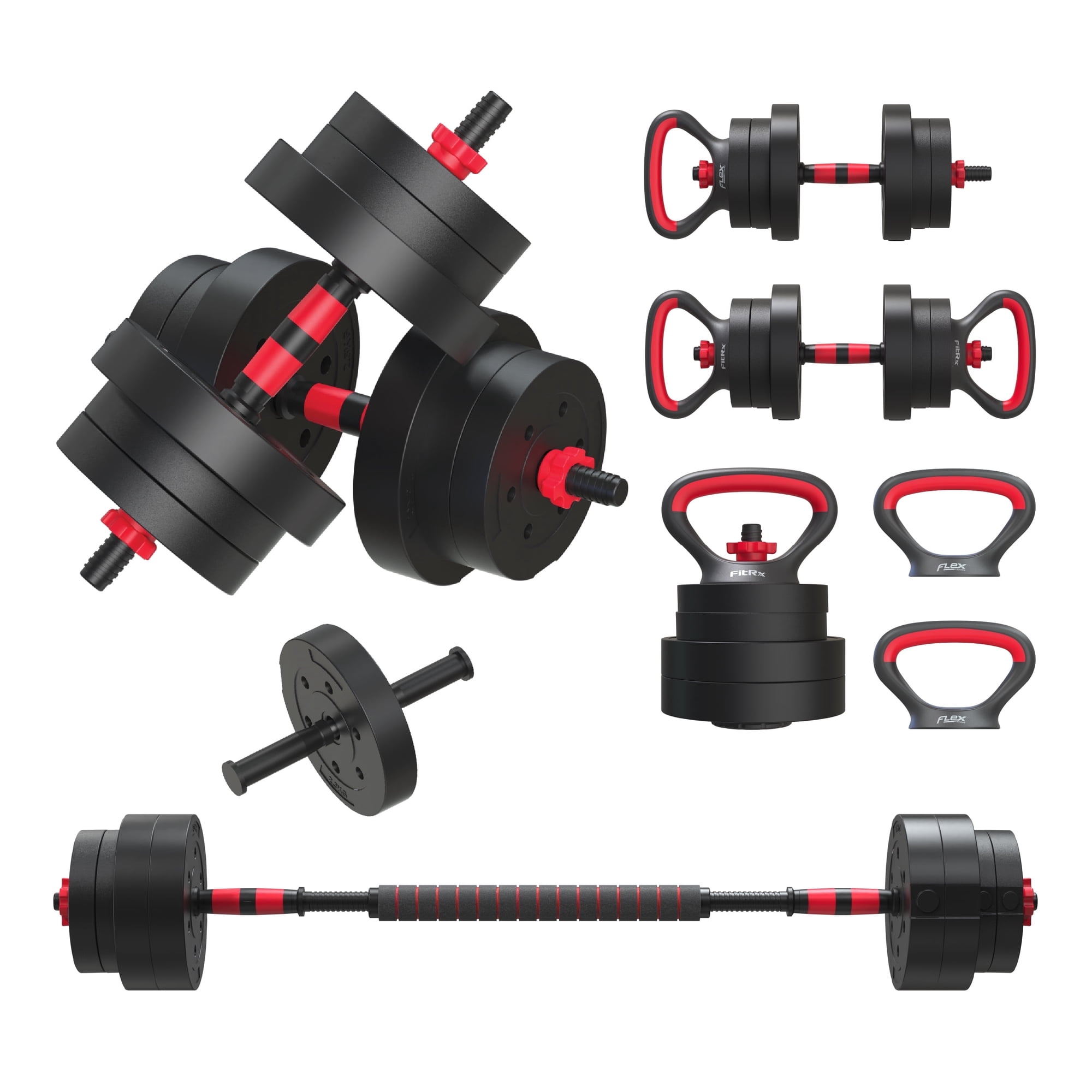 FitRx Smartbell Gym 5-in-1 Adjustable Dumbbell Set & Weight Set for Home Workouts, 45 lbs