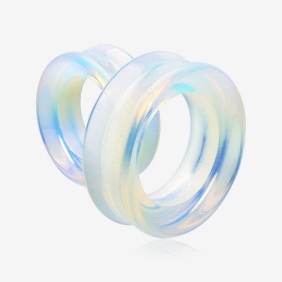 A Pair of Opalite Stone Double Flared Eyelet Plug
